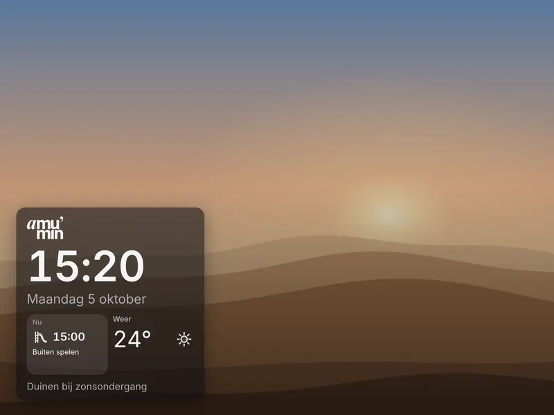 Your own photo across the whole screen, with the time, the date, what is on now and the weather
